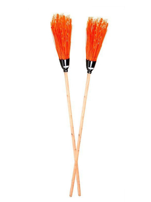 Мітла пластмасова, подвійна кругла 5 кілець (з дерев'яним держаком) Харків - фото 2