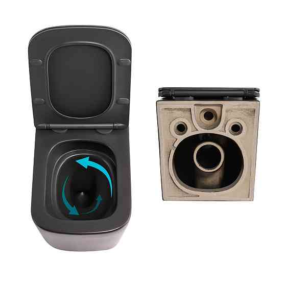 Комплект Qtap Tern Anthracite 3 в 1: унитаз подвесной Ultra Quiet + биде подвесное + раковина накладная QTTERAN49161 Киев