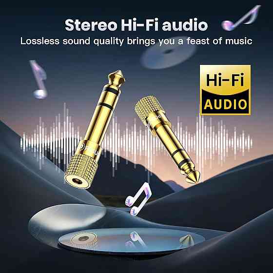 Адаптер позолочений 6.35mm Male to 3.5mm Female POSUGEAR 2шт Луцк