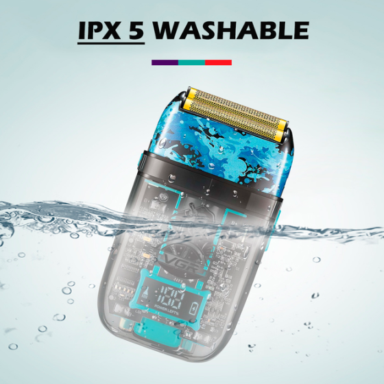 Электробритва аккумуляторная шейвер VGR V-352 IPX5 с двойным лезвием + LCD дорожная сумка Винница