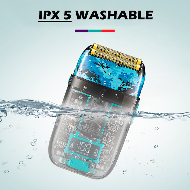 Электробритва аккумуляторная шейвер VGR V-352 IPX5 с двойным лезвием + LCD дорожная сумка Винница - изображение 3