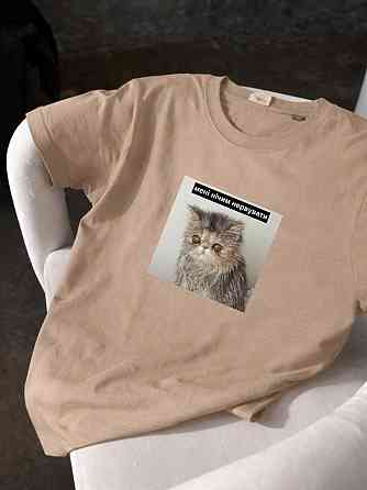 Футболка с мемом «Мне нечем нервничать» с котиком M, Графитовый Черновцы