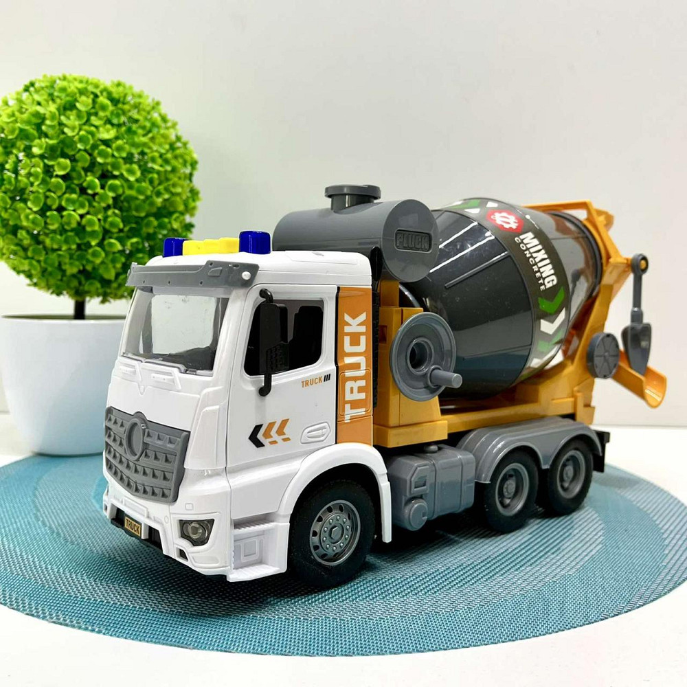 Спецтехніка Бетонозмішувач світло звук рухомі деталі масштаб 1:16 Жовто-сірий (ZH 812-1) Чернігів - фото 1