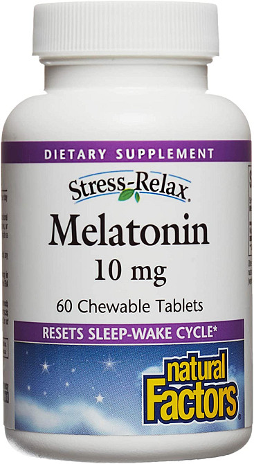 Мелатонин Natural Factors Stress-Relax, Melatonin, 10 mg, 60 Chewable Tablets Луцк - изображение 1