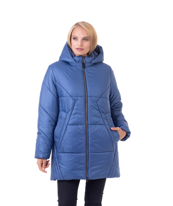 Теплая женская зимняя куртка большие размеры джинс Киев - изображение 1