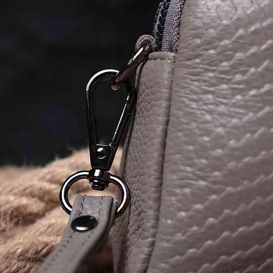 Невелика жіноча сумка на два відділення з натуральної шкіри Vintage 22801 Сірий Київ