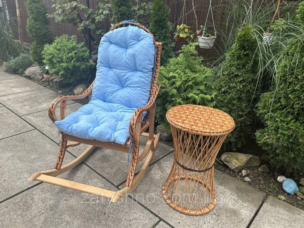 Меблі плетені з лози з гойдалкою та столом Київ - фото 4