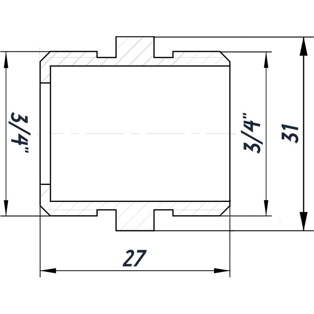 Ниппель 3/4″НН никелированный под прокладку NN442G OPTIMUM Киев - изображение 3