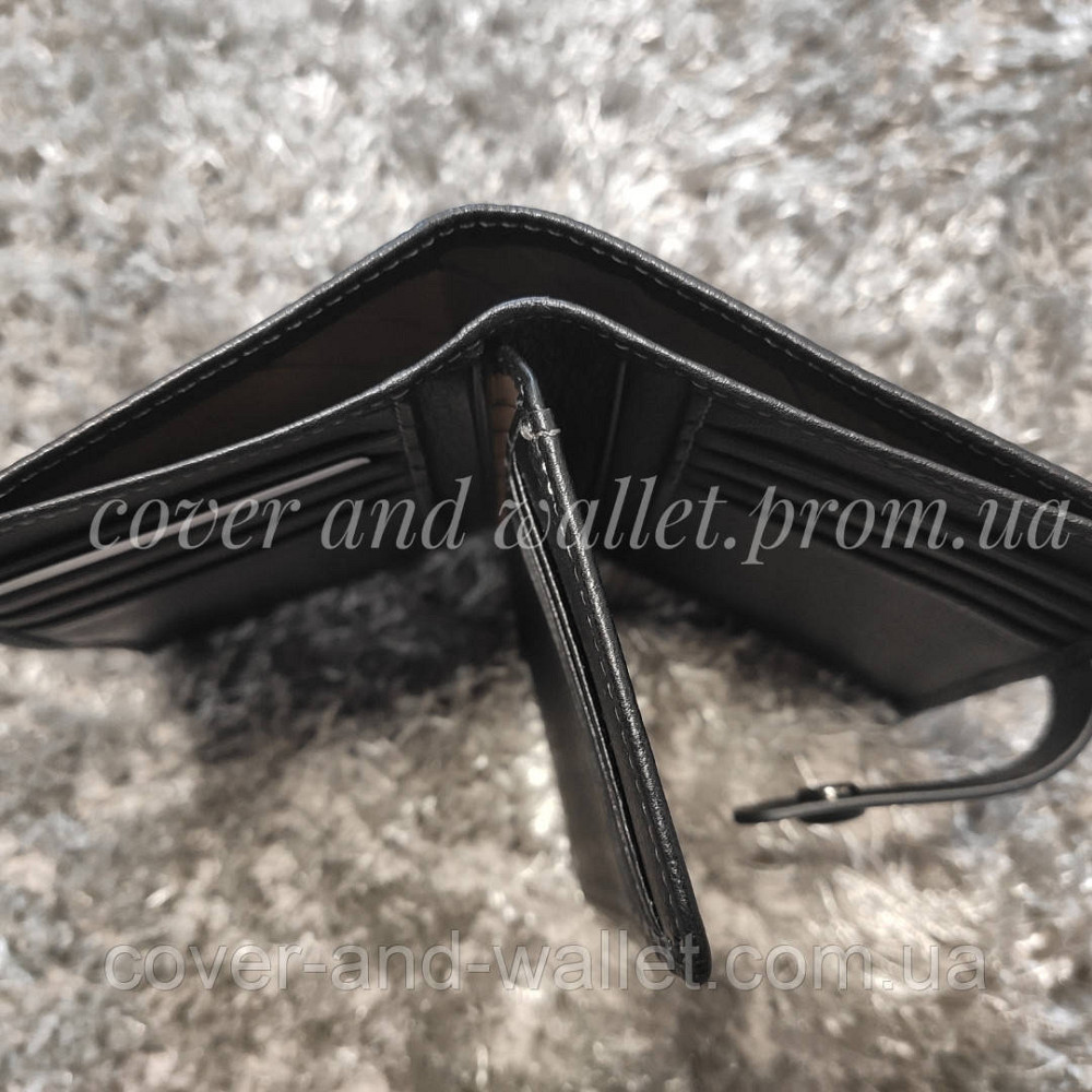 Маленький кожаный кошелек на много карт черного цвета Marco Coverna Киев - изображение 8