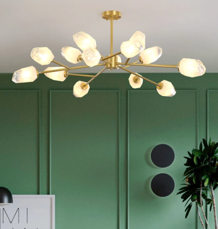 Світлодіодна люстра Сучасна 8616 (Золотиста) на 12 плафонів Київ