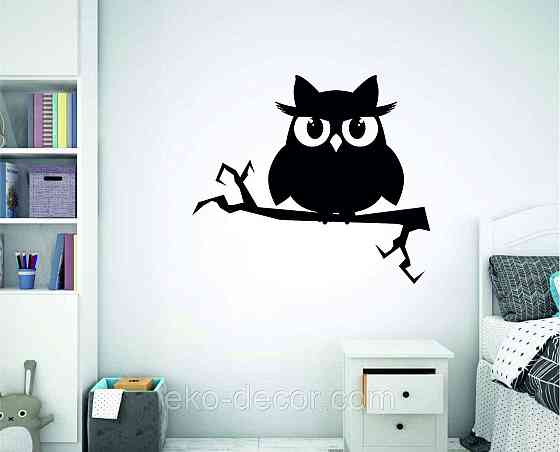 Декоративне настінне Панно  «Сова» , Декор на стіну 90*79 см., Чорний Київ