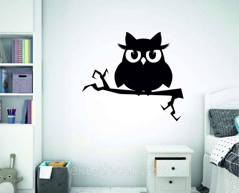 Декоративне настінне Панно  «Сова» , Декор на стіну 90*79 см., Чорний Київ - фото 1