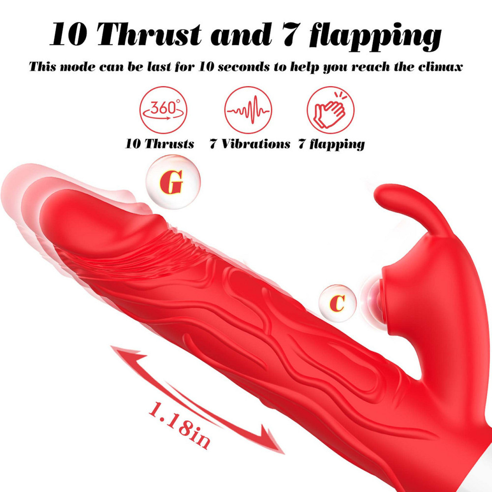 Вібратор B-Series Silicone Vibrator, силіконовий, 10 thrusting and7 Flapping Sex Aura Київ - фото 8