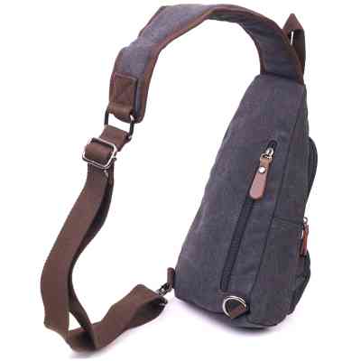 Сумка Vintage Через плечо с USB кабелем текстильная Черная (21221) Винница