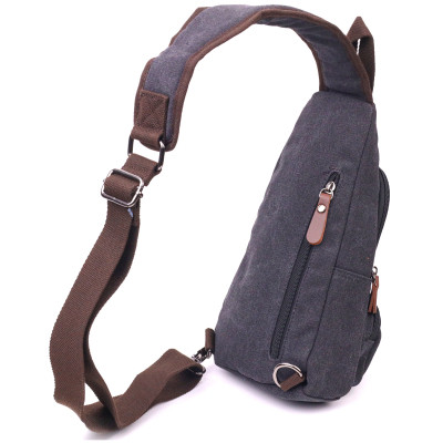 Сумка Vintage Через плечо с USB кабелем текстильная Черная (21221) Винница - изображение 2