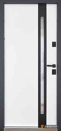 Вхідні двері Abwehr Defender Nordi Glass RAL 7021T+Vinorit Біла 960*2050 мм Стильні вхідні двері Київ