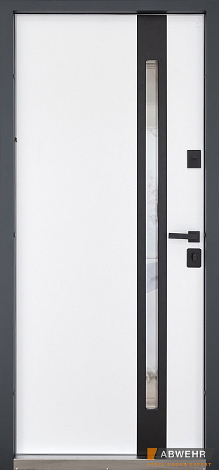 Входная дверь Abwehr Defender Nordi Glass RAL 7021T+Vinorit Белая 960*2050 мм Стильная входная дверь Киев - изображение 2