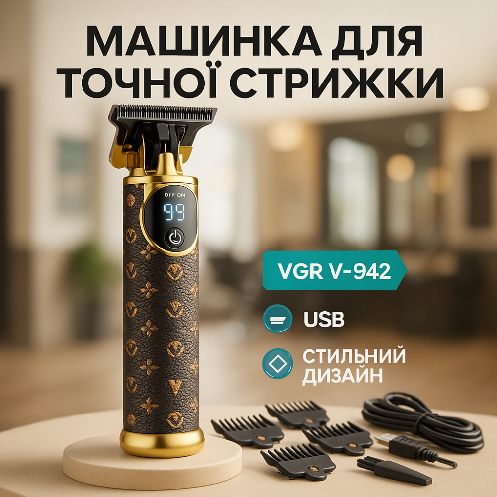 Професійна акумуляторна машинка Акумулятор, Професійний бездротовий тример, Домашні машинки для стрижки AK-62 Львів - фото 18