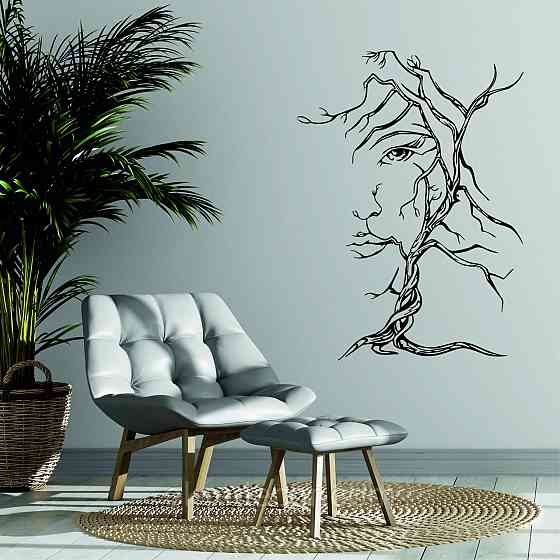 Декоративное настенное Панно «Дерево лицо» Декор на стену 70*51 см, Черный Киев