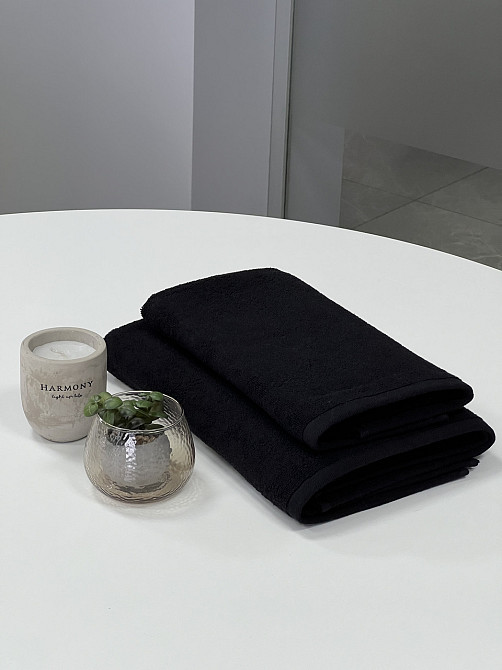 Полотенце однотонное Ideal Textile 70х140 см 400 г/м2 чорний Черновцы - изображение 4