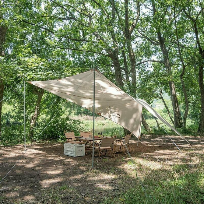 Тент для кемпінгу Naturehike Car Rear Canopy NH21TM001, 590*340 см, золотий (з трьома стійками) Київ - фото 6