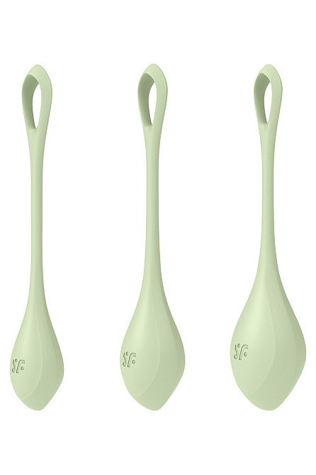 Набір вагінальних кульок Satisfyer Yoni Power 2 light, зелений Sex Aura Київ - фото 2