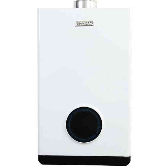 Газова колонка турбована Piramida 24 PG-24B проточний водонагрівач турбо із закритою камерою 10 л/хв димохід в комплекті Київ
