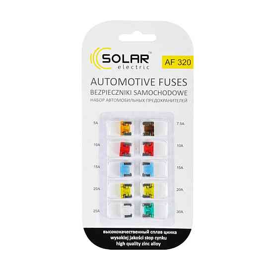 Набір запобіжників Solar AF320 "міні", цинковий сплав, 10шт Київ