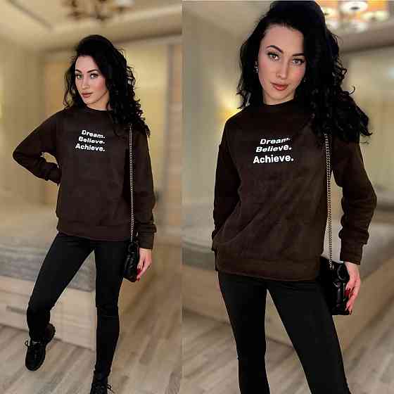 Женский теплый костюм двойка: кофта и лосины двусторонний флис + дайвинг на флисе Шоколад, 42/44 Одесса