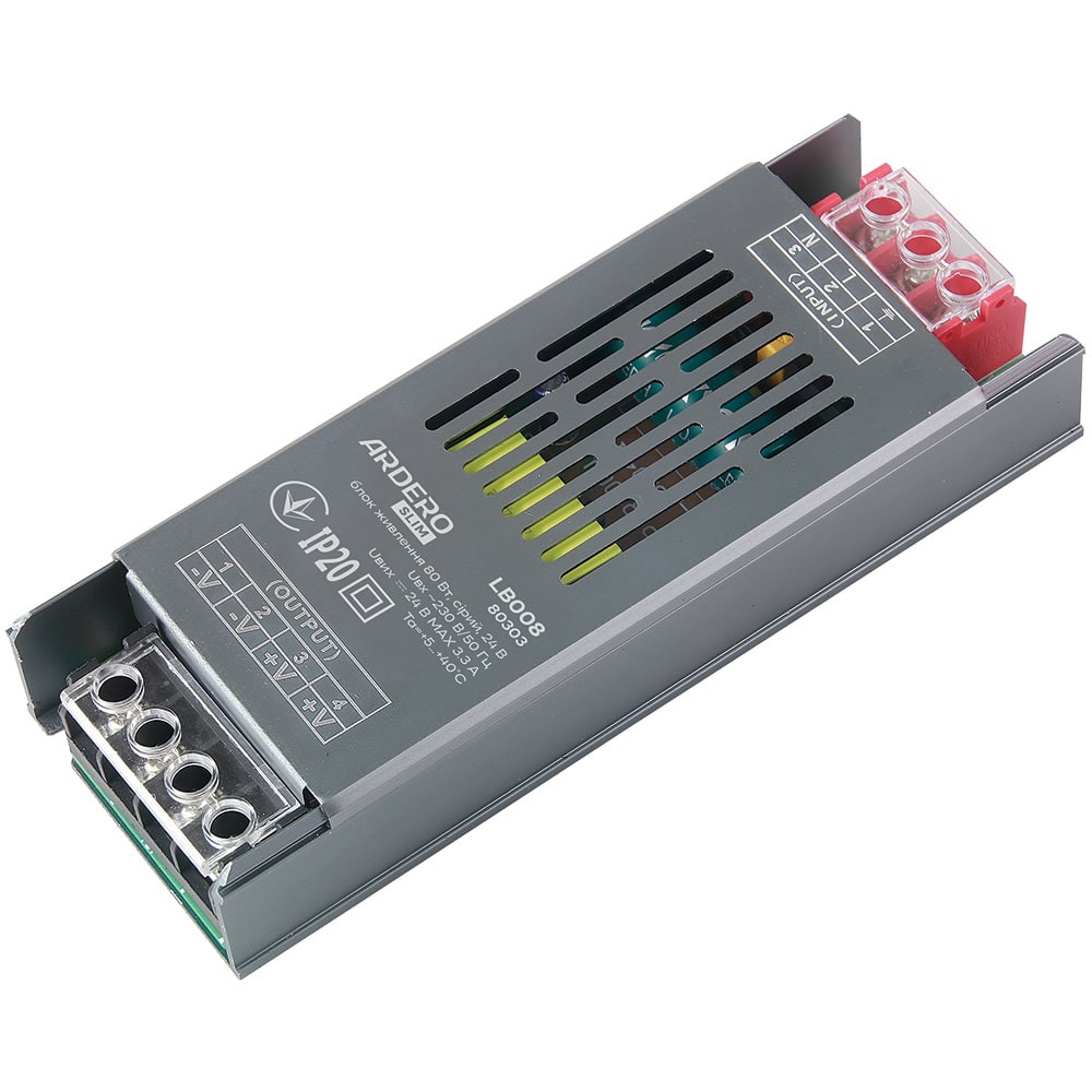 Блок живлення для LED стрічки Ardero LB008 SLIM 24В 80Вт IP20 (80303) Харків - фото 2