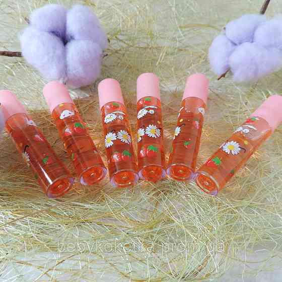 Масляні блиски для губ із фруктовим ароматом Полунички Geraldy Lip Oil Kisssing Gloss Львів