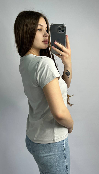 Базовая футболка женская удлиненная Серый L Харьков - изображение 3