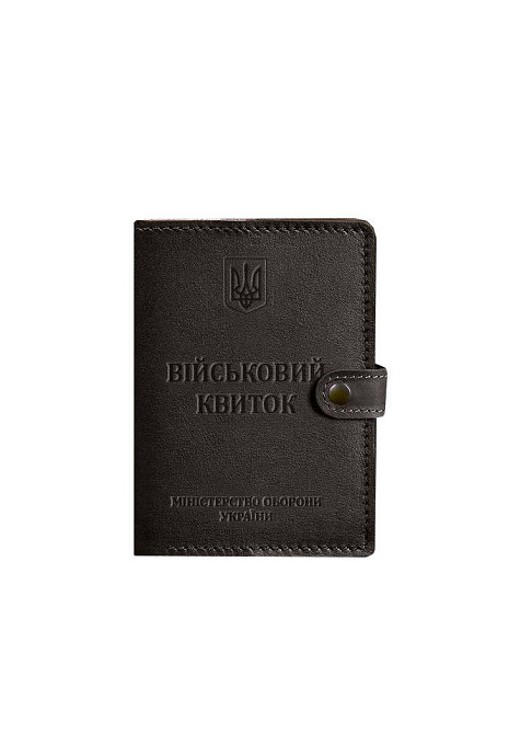 Шкіряна обкладинка портмоне для військового квитка 15.0 темно-коричнева обкладинка на військовий квиток з відділом для карток Одеса - фото 6