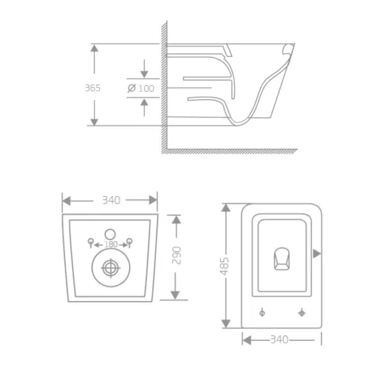 Унитаз подвесной Crow Rimless 485х340х330 мм, White, с сиденьем Slim Duroplast/ Soft-close/ Quick Release QT05335171RW Qtap Киев