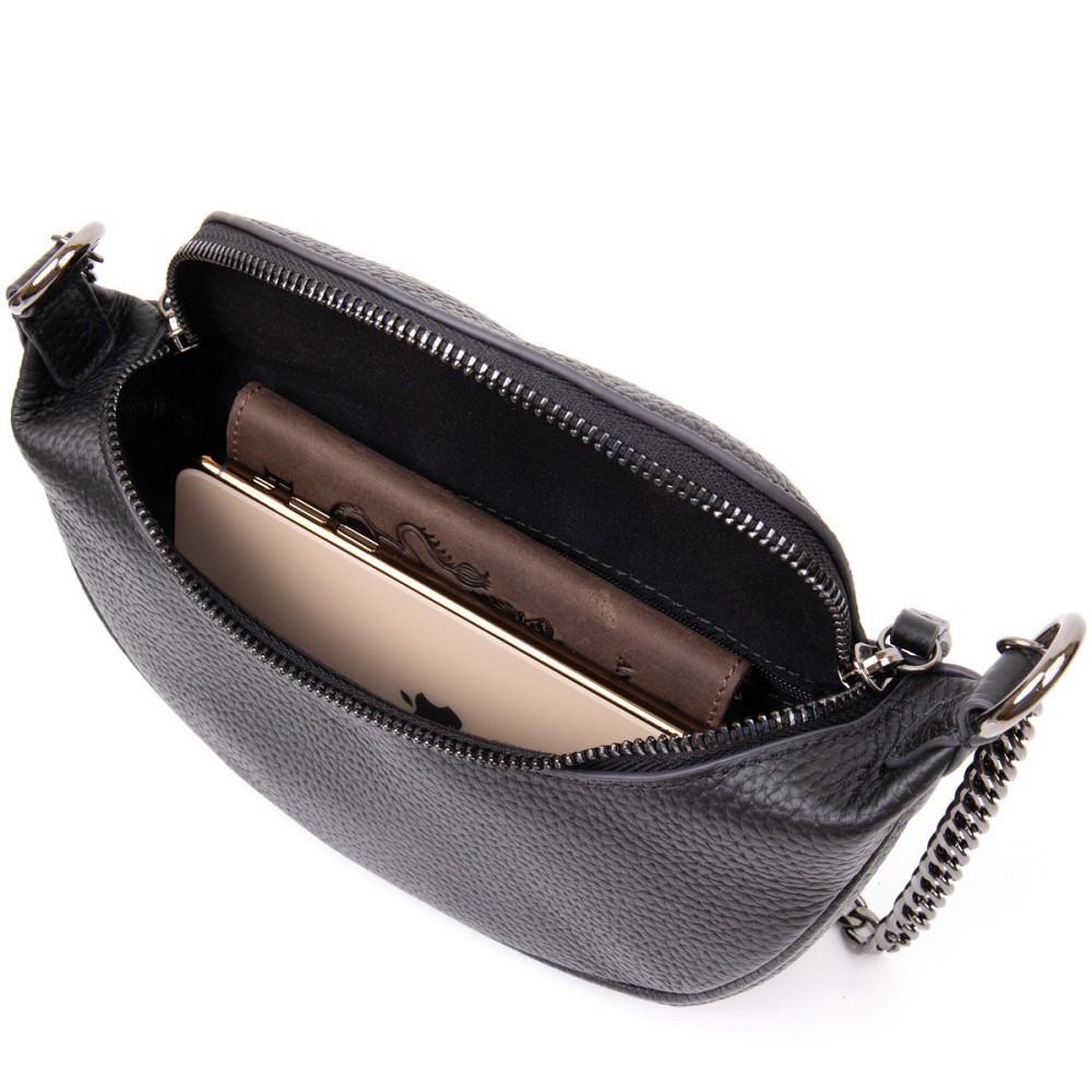 Сумка клатч з ланцюжком Vintage 20409 Чорна Київ - фото 5