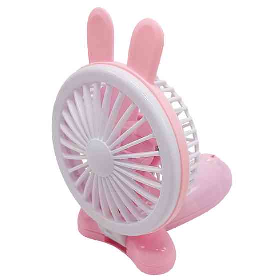 Вентилятор ручний портативний «Зайчик» VNTR-002-3 Рожевий Вінниця