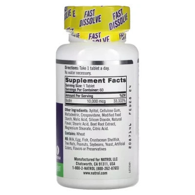 Вітамін Natrol Біотин швидкорозчинний, 10000 мкг, смак полуниці, Biotin, Fa (NTL-06885) Вінниця - фото 2