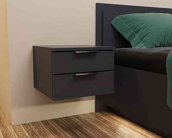 Тумба навесная прикроватная Кристалл, Антрацит, 400/400/290 Львов