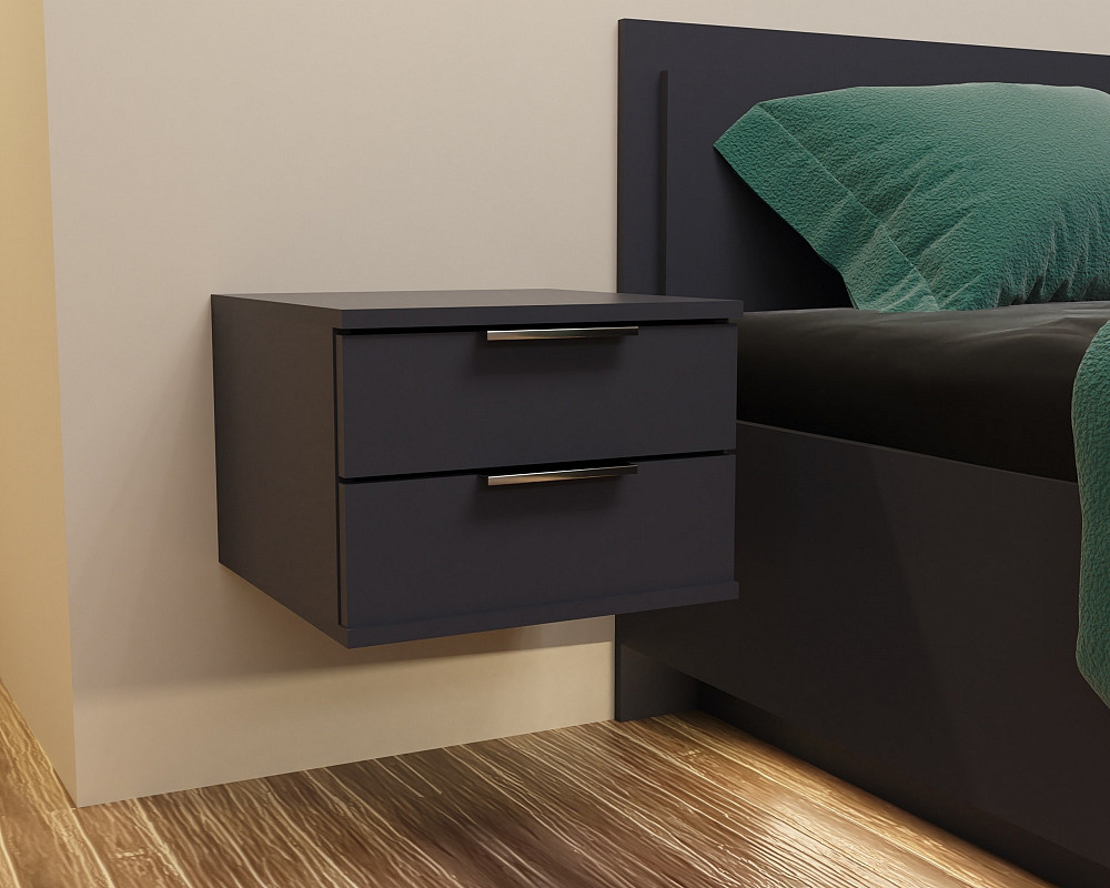 Тумба навесная прикроватная Кристалл, Антрацит, 400/400/290 Львов - изображение 2