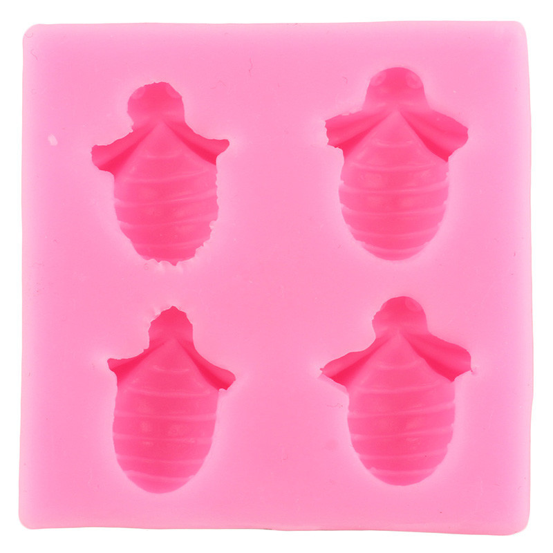 Молд силіконовий Бджоли 49 на 49 мм рожевий Київ - фото 3