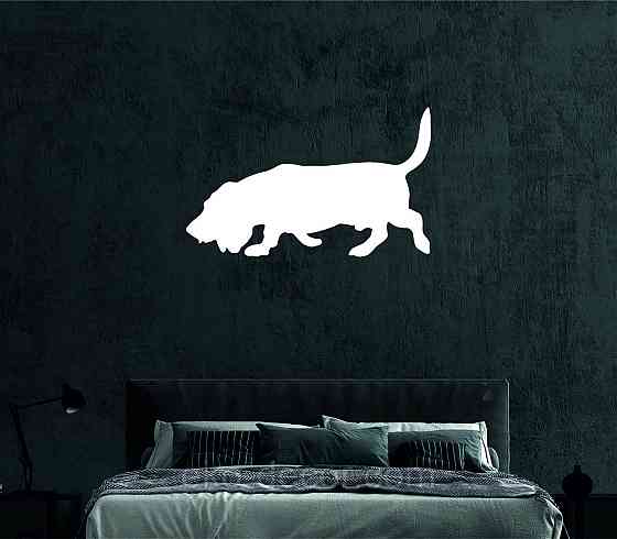 Декоративное настенное Панно «Бигль», Декор на стену 70*42 см, Белый Киев