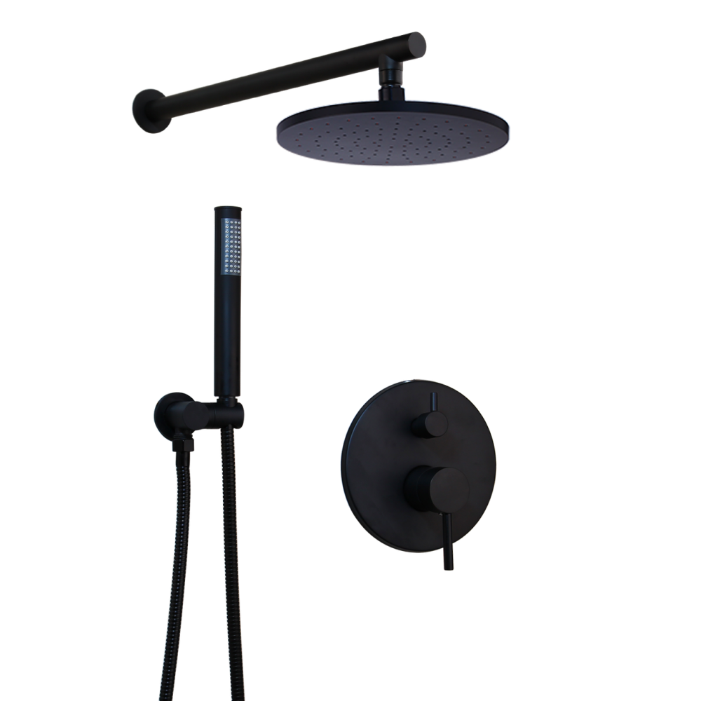 Душевой гарнитур 2 в 1 WanFan душевая система из латуни, стационарный душ кран Черный Каменец-Подольский - изображение 5