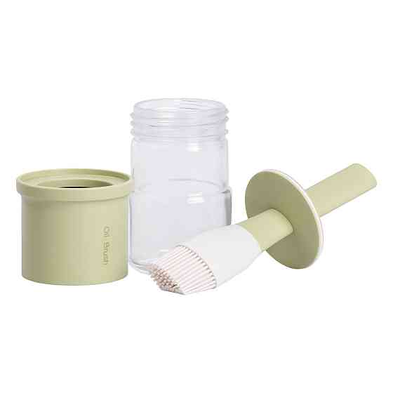 Банка для олії з пензликом 300 мл диспенсер з пензликом для оливкової, соняшникової олії Зелений HP-34-11GR Київ