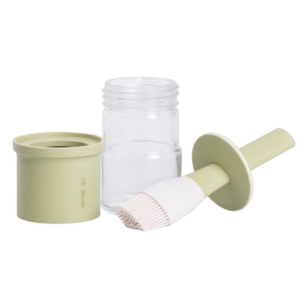 Банка для олії з пензликом 300 мл диспенсер з пензликом для оливкової, соняшникової олії Зелений HP-34-11GR Київ - фото 4