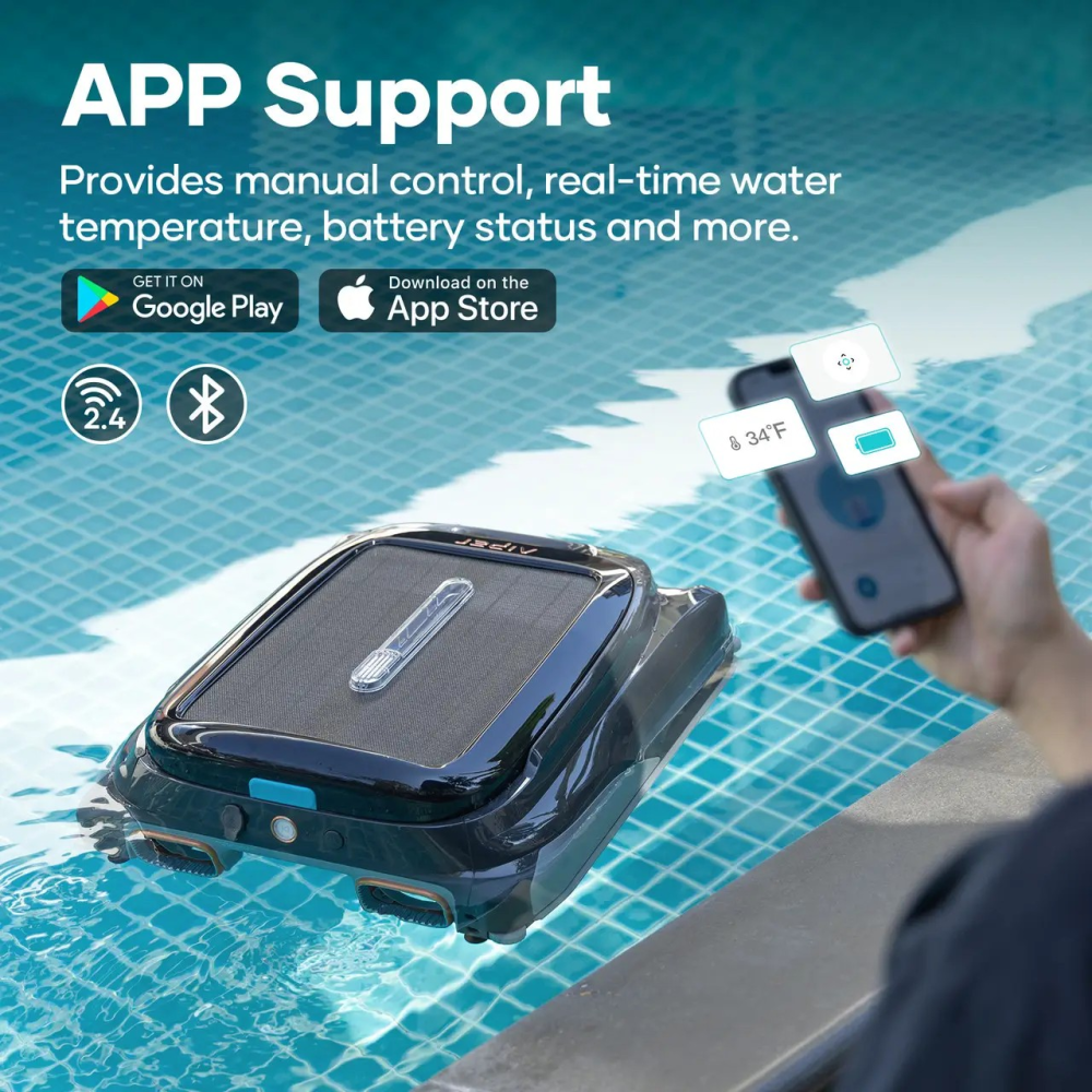 Бездротовий плаваючий робот пилосос для дзеркала води басейну Aiper Surfer S1 Київ - фото 6