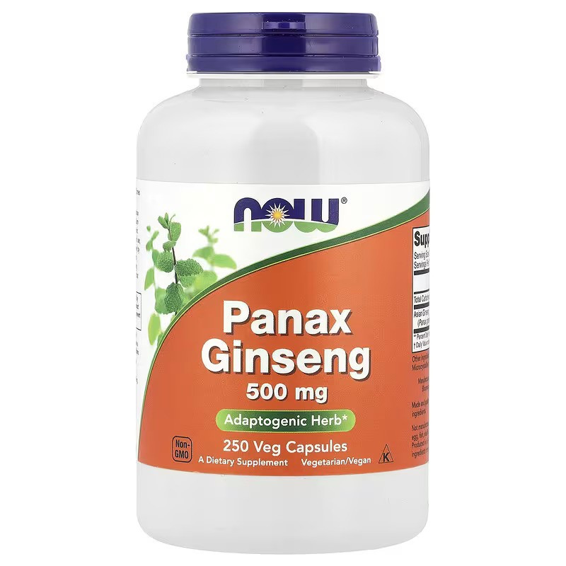 Женьшень NOW Panax Ginseng, 1,000 mg , 250 Veg Capsules (500 mg per Capsule) Луцьк - фото 1