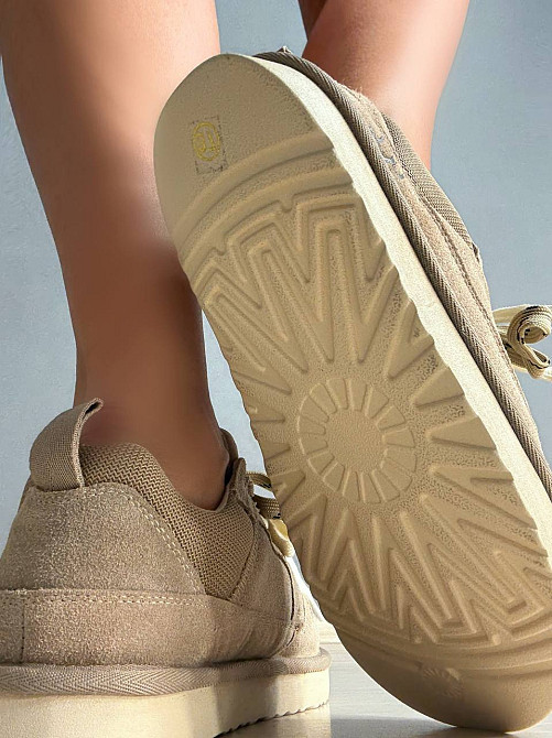 Кросівки жіночі Hengji 1517-18 замшеві з подвійною шнурівкою уггі бежеві, 40, 25,5 см Київ - фото 16