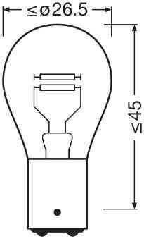 Комплект указательных ламп накаливания OSRAM P21/5W 7528-2BL 12V BAY15d Blister (2 шт) Харьков