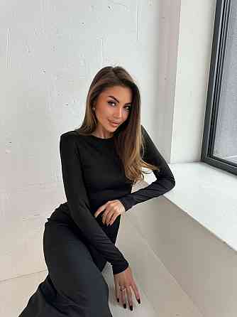 Женское элегантное праздничное миди-платье микродайвинг Черный, 46/48 Одесса