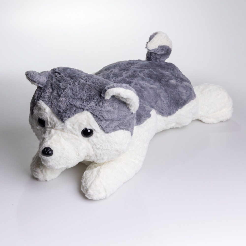 М'яка іграшка-плед, подушка 3 в 1 Хаскі плед в іграшці 50×30×26 (см) Сірий 7124G Коломыя - изображение 1